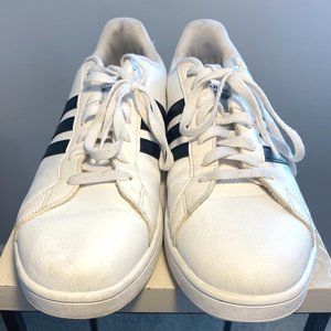 Adidas Cloudfoam Men's Lace-Up Sneakers White/Black Size 13